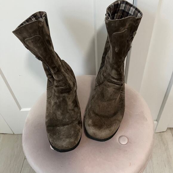 Propet Simone Brown Suede Wedge Boots Size 11 - Picture 5 of 8